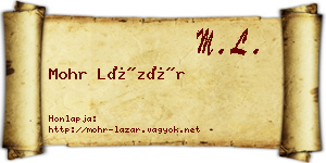 Mohr Lázár névjegykártya